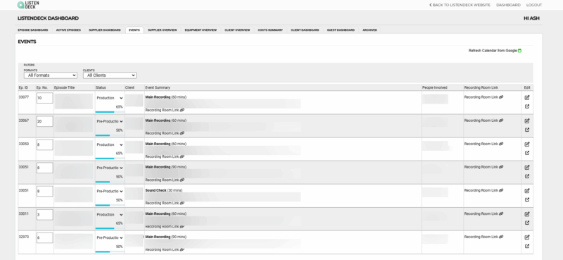 The ListenDesk Dashboard | Calendar Integration